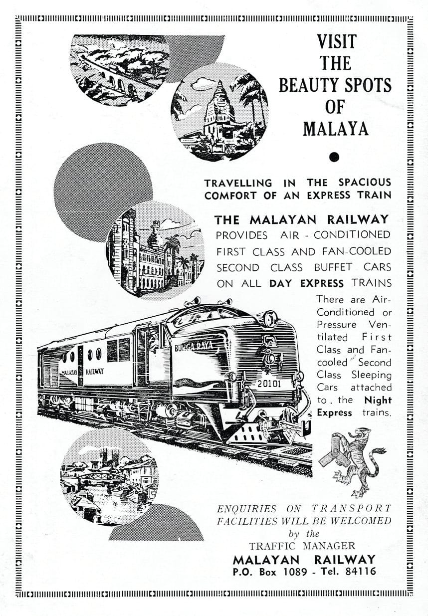 Malayan Railway ad in 1958. Advertisement from the author’s collection.